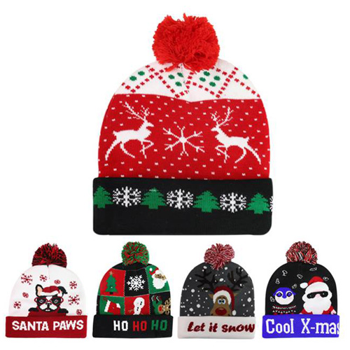LED Christmas Knitted Hat