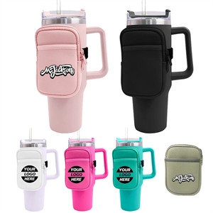 40oz GYM Tumbler Water Bottle Pouch Phone Holder Bag